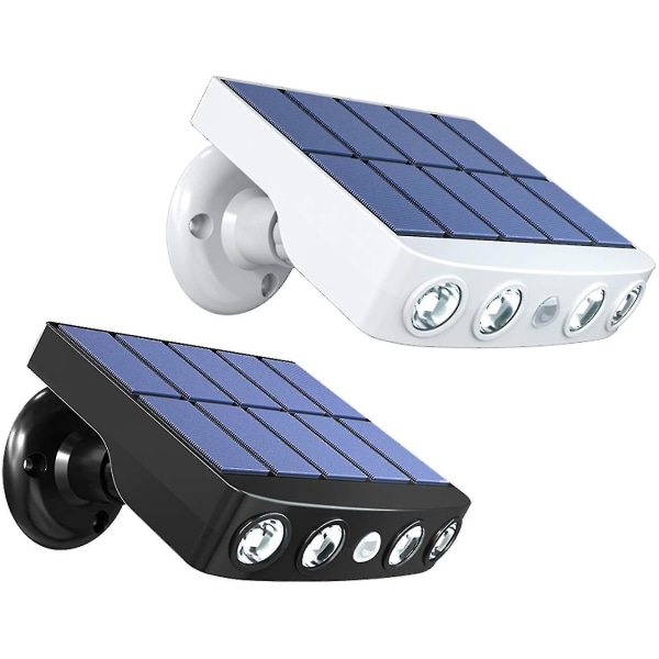 2 Pack Solar Lights Utomhus Solar Motion Sensor Säkerhetslampor, 3 lägen 120 vidvinkel Solar Led Light