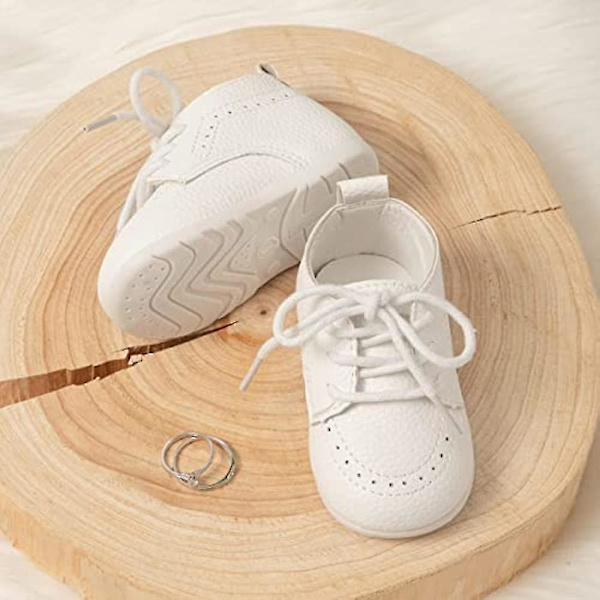 Pu Læder Loafers Gummi og bløde såler Bryllupssko Toddler Walking Sko