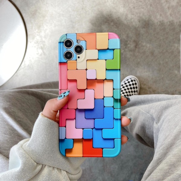 Färgstarkt 3d Case För Iphone 12 Mini 11 Pro Max Snygg Creative Se 2020 7 8 Plus X Xr Xs Mjukt Cover iPhone11 iPhone11