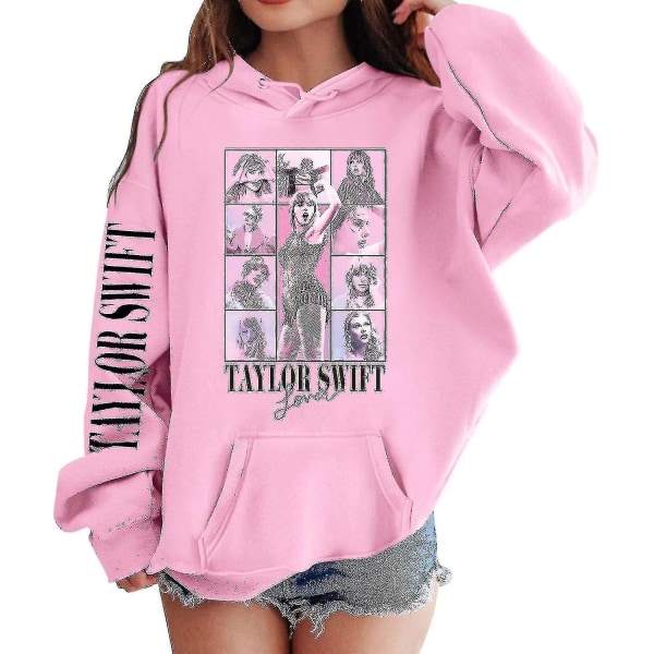 Luvtröjor för flickor 1989 Casual Taylor-tröja Barn Pojkar Swifts Pullover Konsertdräkt med huva för 4-14 år 03 pink 12 to 13 Years