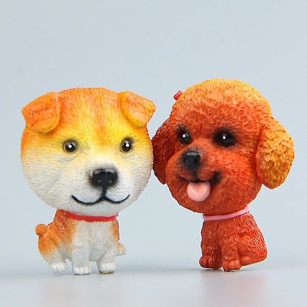 3d magnetisk køleskabsdekoration 7 stk Levende stort hoved dyr tegneserieindretning pvc sød husky corgi samojed