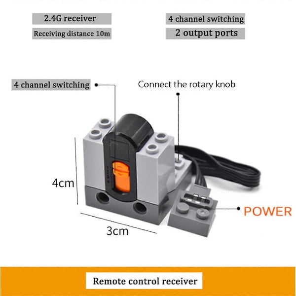 【BQ】20 pcs Power Function Motorized Building Blocks Power Pack 8 Medium Motors, 4 Battery Boxes, 4 IR Remote Controls C Grey