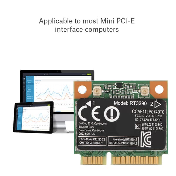 Trådløst netværkskort til Mini PCI-E-port - RT3290, 150Mbps