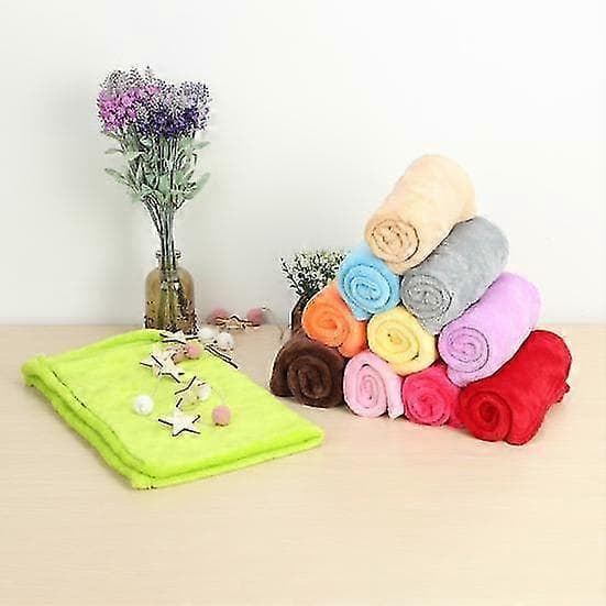 【BQ】Koralfleece Tæpper Superbløde Shaggy Universelle Ensfarvede Fleecetæpper til Sofa beige 70x100cm