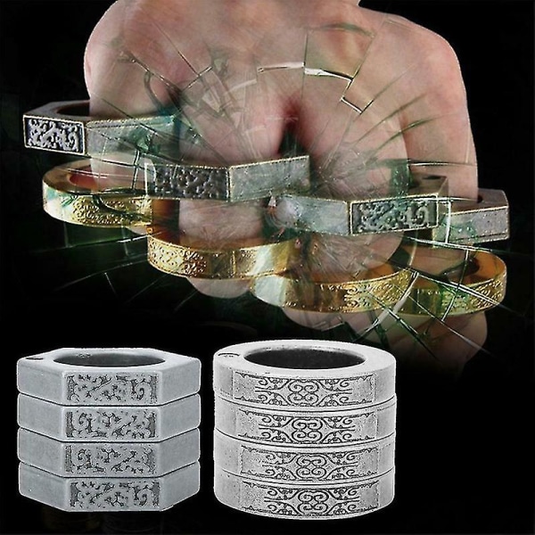 Hexagon Retro Magic Ring Personlig 4-finger ring multifunksjonell utendørs klatring nødsituasjon