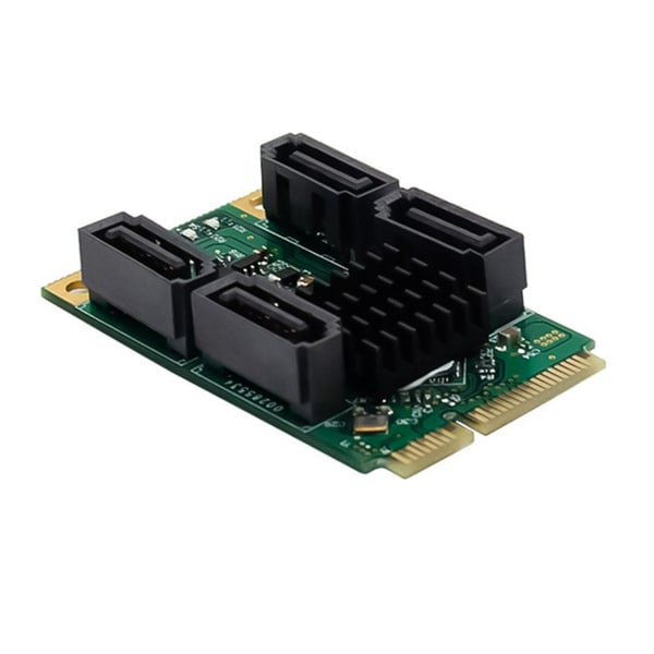 Pcie To 4 Ports Sata3.0 6gbps Adapter Card Mini Pci To Sata 3.1 Controller Expansion Card Blackgreen