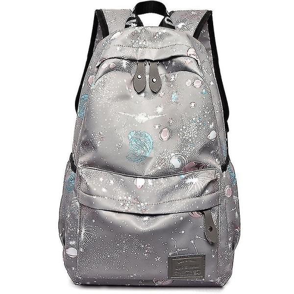 Kvinnor Galaxy Travel School Ryggsäck Axelväska Ryggsäck Light Grey