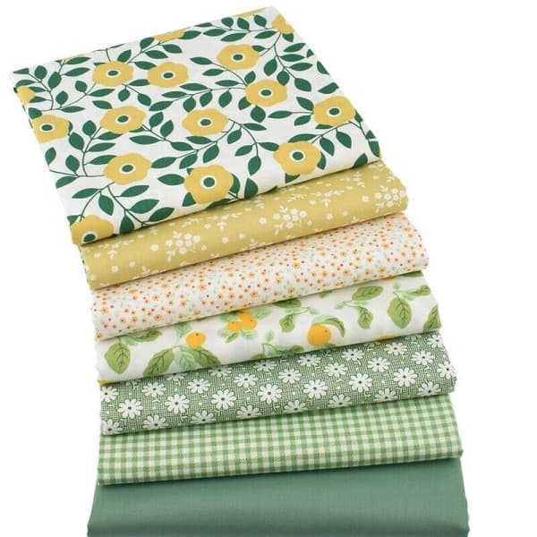 【BQ】7 st Fat Quarter Tyg Bunt 100% Bomull Quiltning Patchwork Mixed Craft Grön 50*50cm 50*50cm