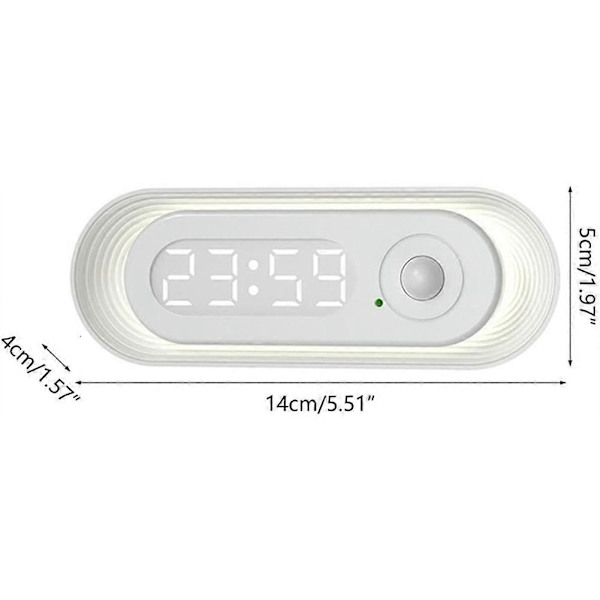 【BQ】Motion Sensor Wall Clock Night Light Bathroom Study Lamp size