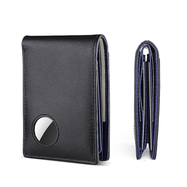 Kreditkortshållare för män Plånbok i äkta läder för män Pengaklämma Minimalism Plånbok Korthållare Black blue