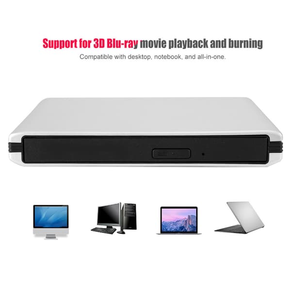 Ekstern USB 3.0 Blu-ray DVD CD BD-brenner for bærbar PC