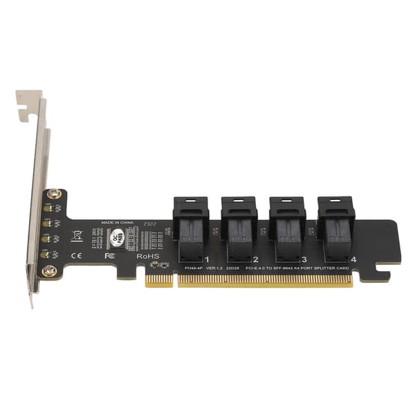 PCIE X16 - 4-portinen U.2 NVME-sovitin