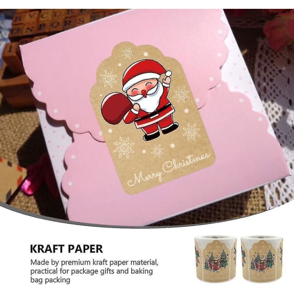 2 stk Juleforseglingsklistremerker Gaveinnpakningsdekaler Gjør-det-selv gaveeske Bag-etikett