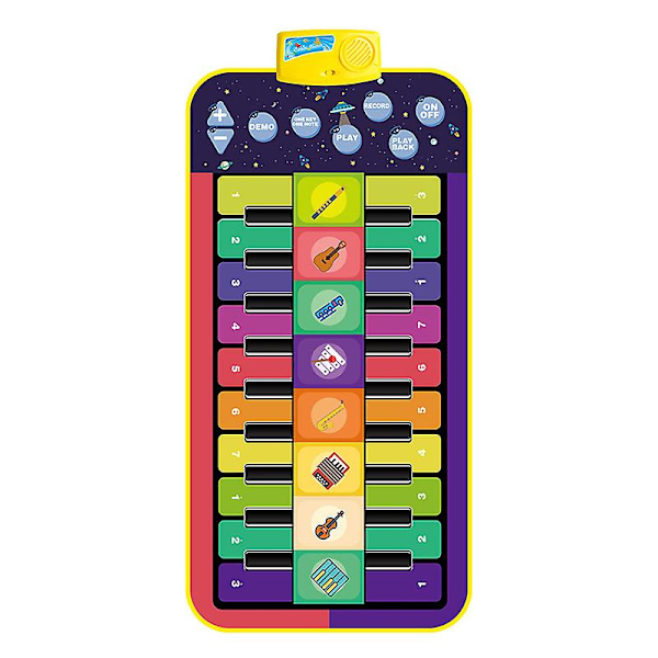 Klavermåtte til Børn, Klavermusik Måtte Dansemåtter Touch Play Måtter Gulv Keyboard Musikalsk Tæppe Måtte Gave Legetøj 144*70cm