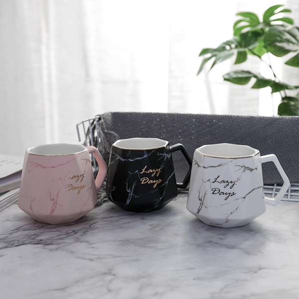 ny stil Novelty kaffekrus, keramisk reisekrus, tekopp, porselenskaffekrus for kontor- og hjemmeelskere (450 ml) (rosa)