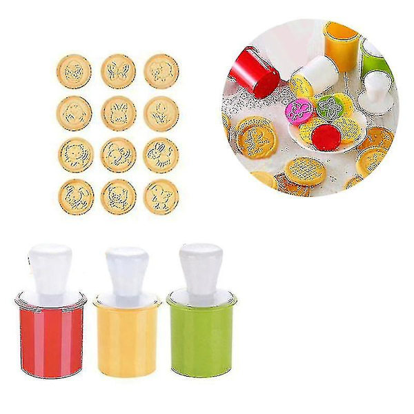 6st DIY Cookie Form Form Cookie 3d Cutter Tårta Verktyg Kök yellow