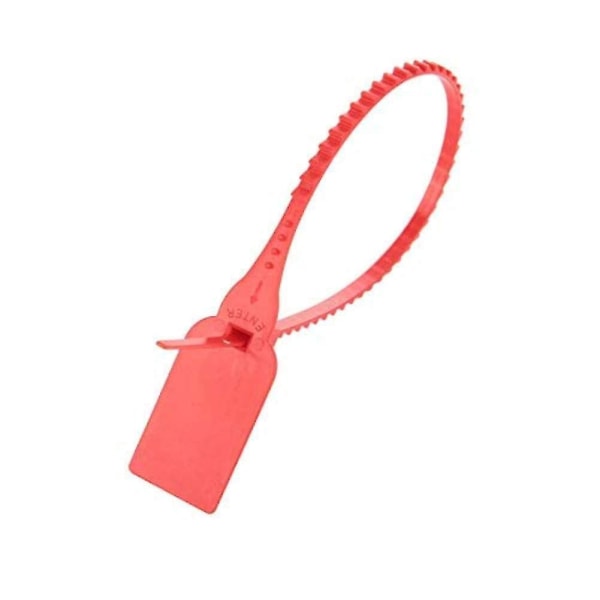 50 st Nylon Plast Buntband Lång engångstråd Självlåsande Zip Trim Wrap Resväska Etikett Tag (röd)