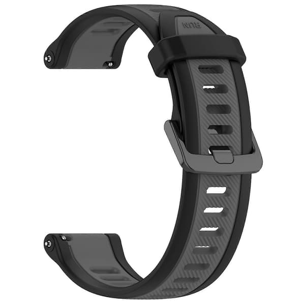 【BQ】22mm silikoninen kellonranneke Garmin Forerunner 255:lle Grey Black
