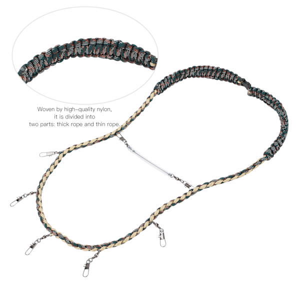 Fluvefiskeri Nylon Flettet Lanyard Halskæde med Nipper, Tang og Tippet Holder Værktøj