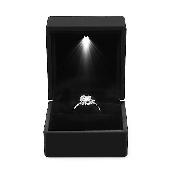 Led Oplyst Ring Box Ørering Ring Gaveæske Vielsesring Smykker Display