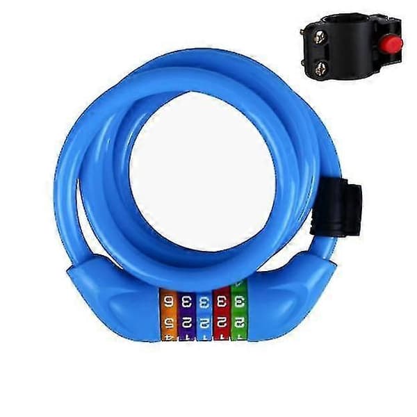 Barnsäkerhetscykellås, färgglatt kombinationslås Blue