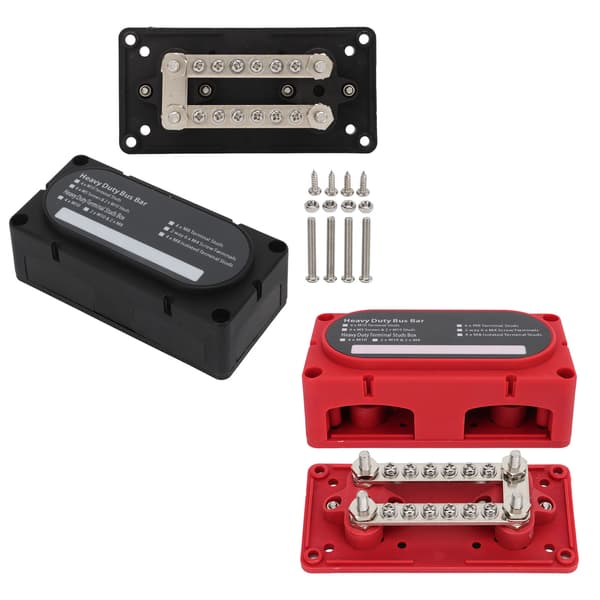 Heavy Duty Bus Bar Module med lock - 2PCS, DC48V 100A, Flamskyddsmedel
