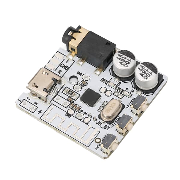 Bluetooth Receiver Board Bluetooth 5.0 Stabil Stereo Forstærker Board med Knapstyring til DIY Hvid