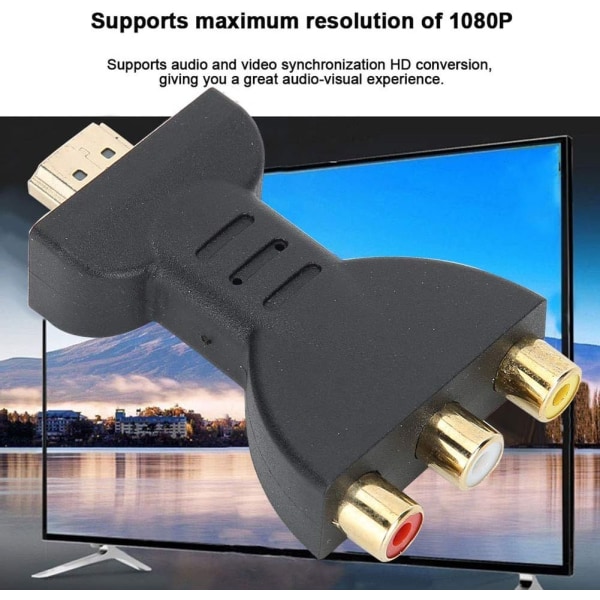 HDMI til RGB Adapter 1080P HDMI til RGB for RCA Components Converter