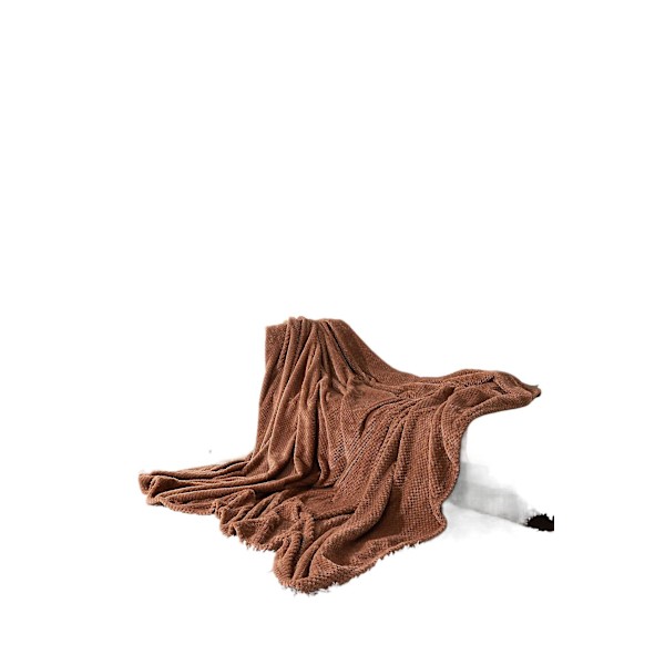 Fortykket ensfarvet ananasgitter Flanelletæppe Coral Velvet Sofatæppe Aircondition tæppe lurtæppe brown 200*220cm