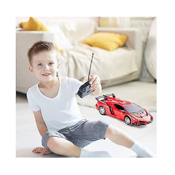 Robotbil som transformerar leksaker med fjärrkontroll Red