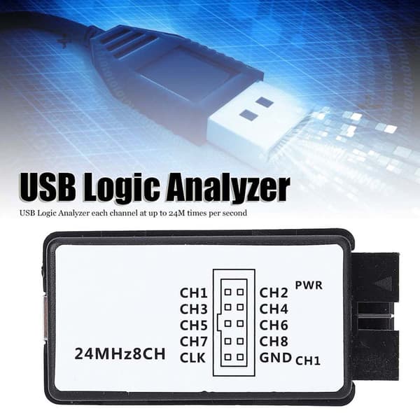 USB Logikanalysator 8 Kanaler 24MHz Digital Pocket Mini Enhet Set