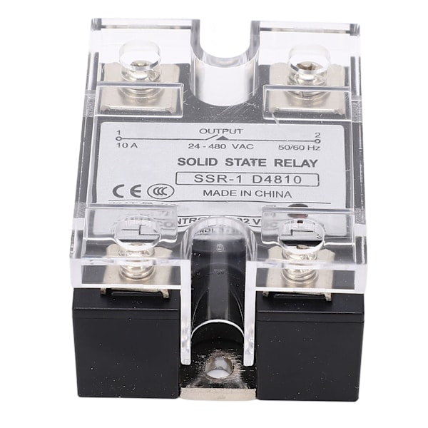 10A Solid State Relä SSR Modul DC Kontroll AC 24-480VAC Lastspänning
