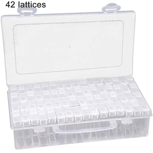 42/84 Grid Transparent Box Gör-det-själv handgjorda pärlstav diamond painting Förvaringslåda Glas Rispärlor Box Nail Art Tillbehörslåda 42 grid