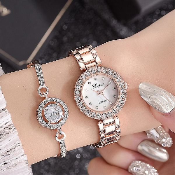 Fashion Dam Quartz Watch Armband Set