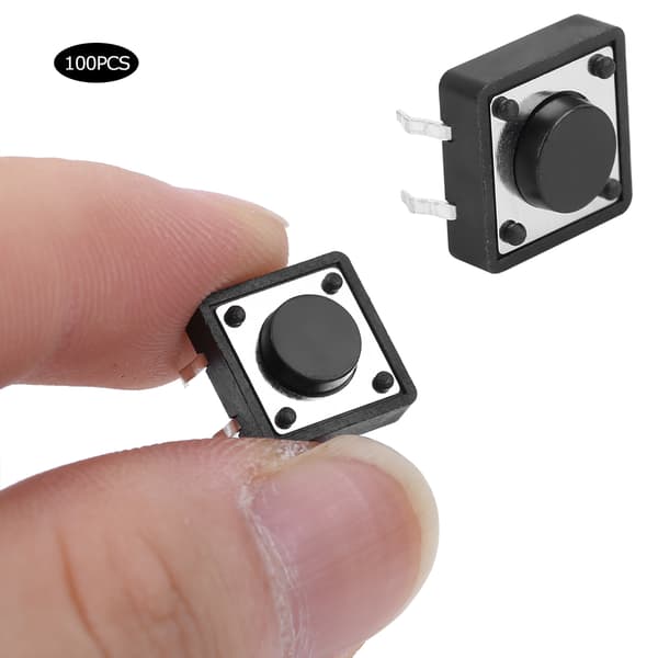 100 stk. Mini Micro Taktil Trykknap Switch 12x12x5mm Momentær Takt Switch Tilbehør