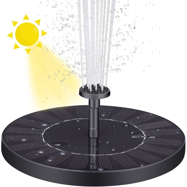 Solar Fountain Solar Vannpumpe Flytende Fontene Med 6 dyser