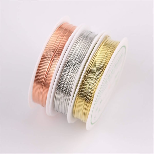 4 stk blød tråd 0,4 mm sølv guldlegering tråd, perletråd, gør-det-selv kobbertråd, smykker ståltråd tilbehør Lang levetid