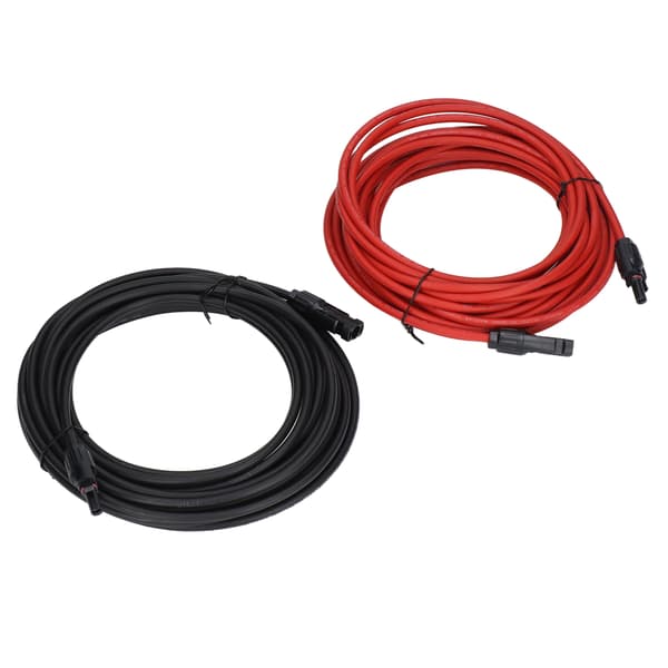 2 stk. 10AWG solpanel forlængerkabel 1000V DC rød sort 10m 32,8ft