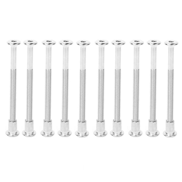 10 par Hex Socket Skruv Mutter Kit 12mm Nickelpläterad Kolstål Skruv Mutter Kit M6 x 80