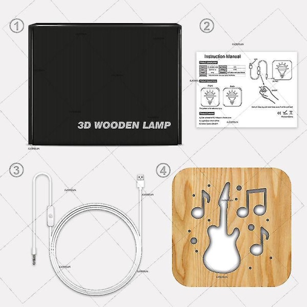 Led Carving Usb-gitarrmønster T1877w