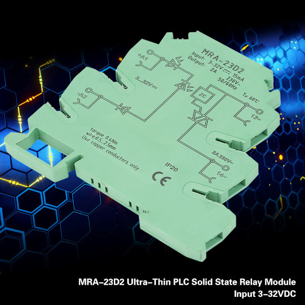 MRa 23D2 Ultratynn 6,2 mm Solid State Relémodul Inngang 3-32VDC