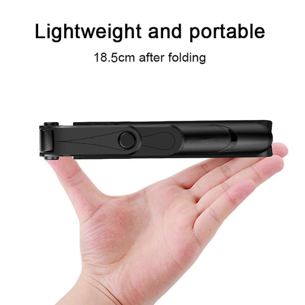 Selfie Stick Stativ Bluetooth Bærbar Holder Aluminiumslegering Teleskopisk Til Mobiltelefon White