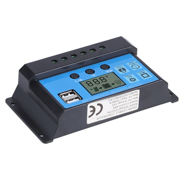 60A Solar Charge Controller Dual USB 5V Auto PWM LCD Display Solar Panel Battery Regulator