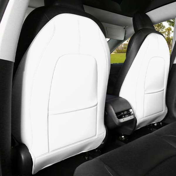 【BQ】2-pack baksätesskyddsmatta sparkskydd för Tesla Model 3 Model Y vit