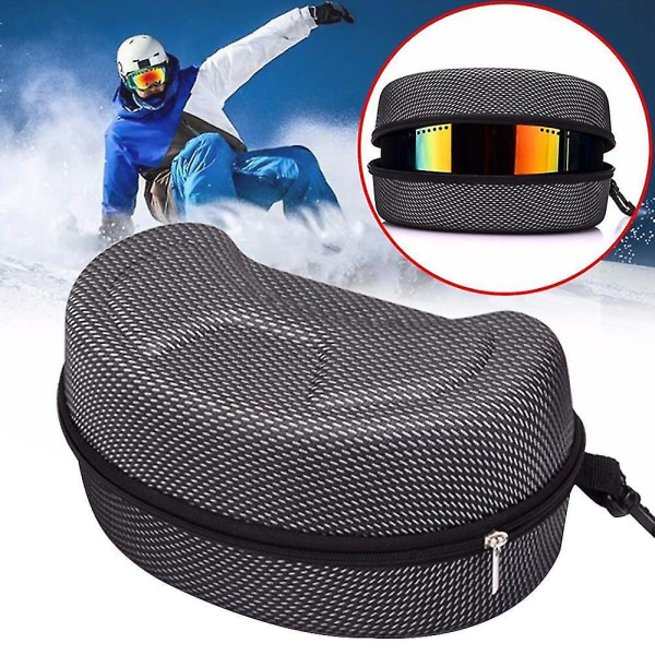 Skydds- och case med dragkedja för snowboard- eller skidsolglasögon, galler Grid