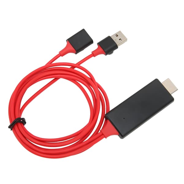 HDTV-kaapeliadapteri 1080P HD Multimedia Interface -kaapeliadapteri iPhonelle, televisiolle, projektorille, punainen