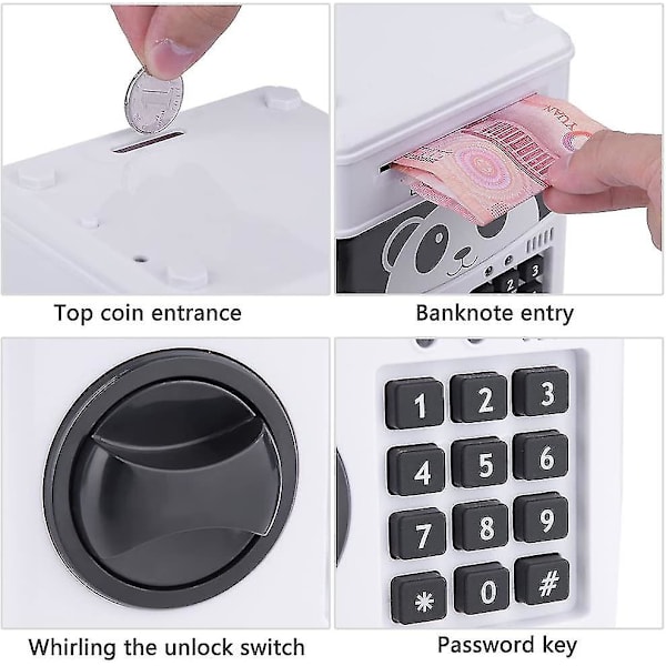 Mini Atm Bank Money Box, elektroninen salasanalukko Cash Specie Depositbear