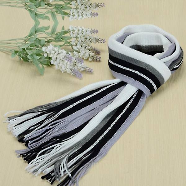 Miesten talvi raidalliset huivit Tupsu pitkä huivi Fringe Shawl Wrap Stole White