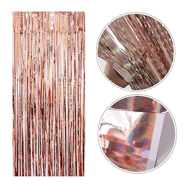 4 Pack Gardiner Frynse Shimmer Gardin Dørdekorasjon