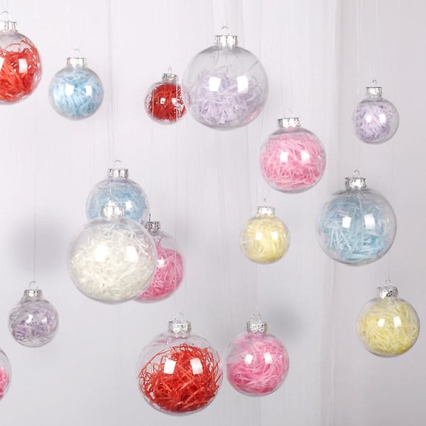 10Pcs/Set Plastic Decorative Balls Delicate Christmas Transparent Ball Ornament Party Supplies (8cm)